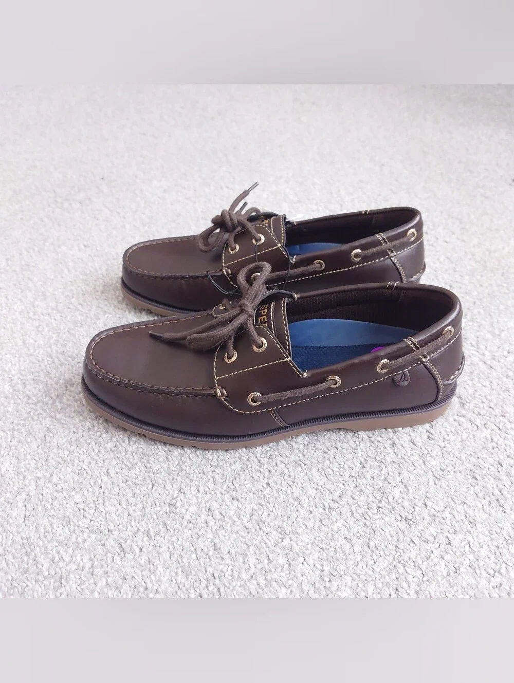 Sperry Leeward 2 Eye Boat Shoes Topsider Leather Shoes Amaretto